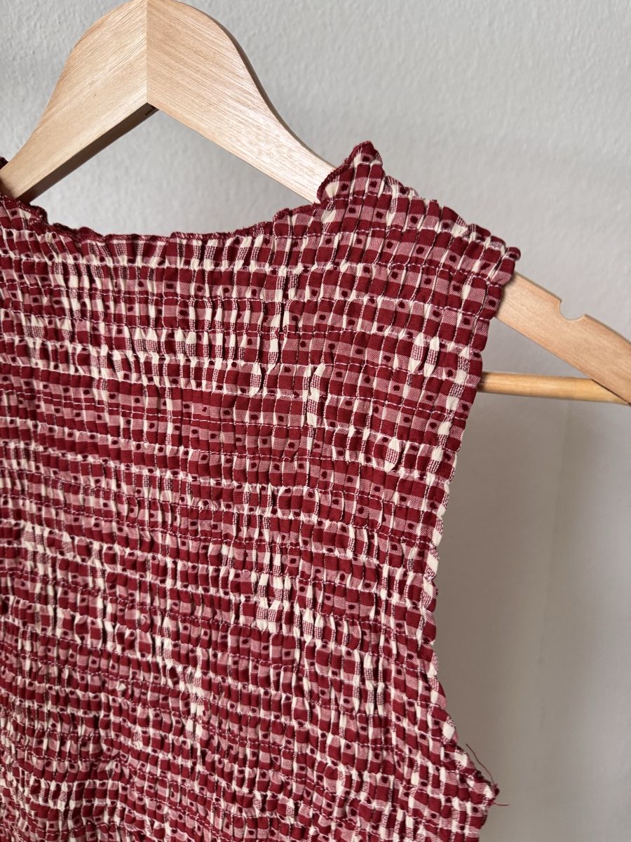Top: Summer Smocked Peplum Top Red Gingham Size M/L  – Usato da Zürich venduto da Flao_78376 1