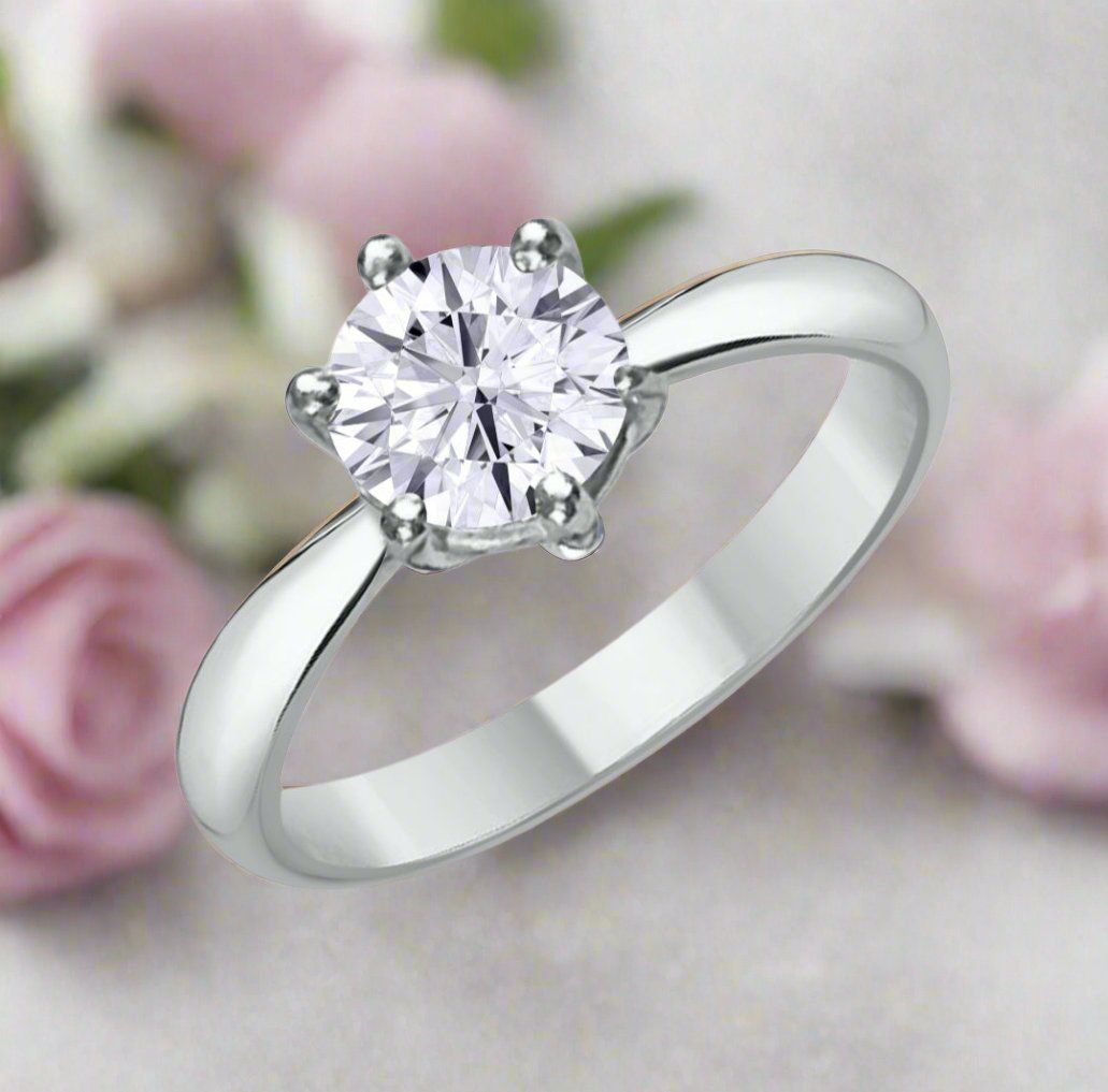 Anelli: Moissanite Solitaire Ring Silber 925 – Nuovo e nell'imballaggio originale da Zürich venduto da GOS08