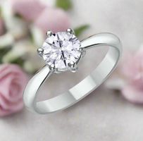 Moissanite Solitaire Ring Silber 925