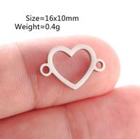 5 Stück Anhänger Herz Edelstahl, 16x10mm.