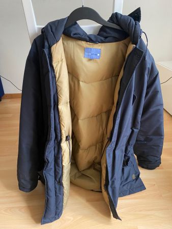 Daunen Winterjacke Dunkelblau, warm gefüttert, Grösse XL