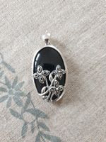 Anhänger  Medaillon Jugendstil 925 Silber Onix