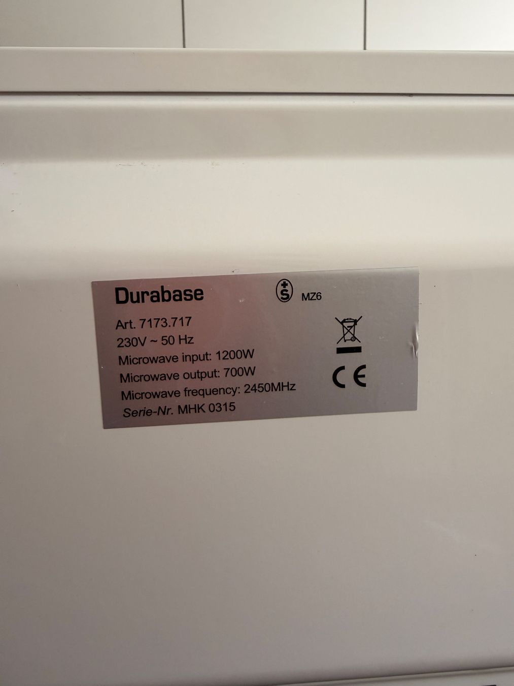 Durabase Appareils de cuisine: Durabase Mikrowelle 1200w – D'occasion à Zürich par bias__b 4