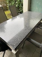 Gartentisch, Chromstahlgestell/ Tischplatte aus Granit