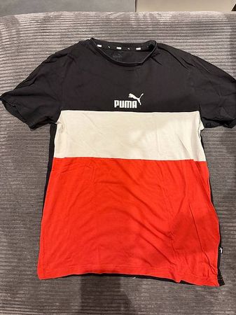 Puma T-Shirt schwarz/weiss/rot Colorblock - Gr. M