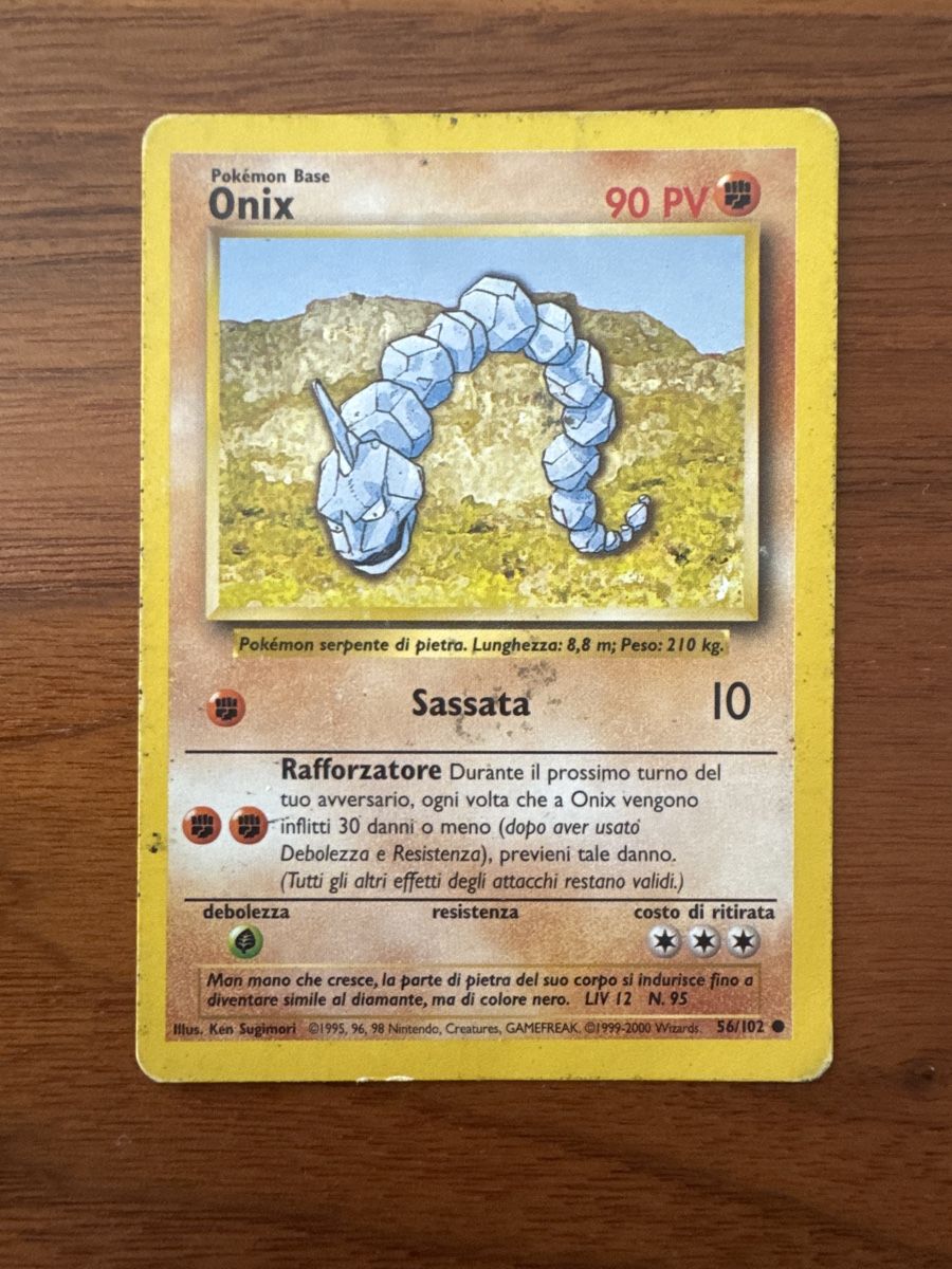 Pokémon Carte collezionabili: Carta Pokemon Onix Set Base – Usato da Breganzona venduto da CaiLol