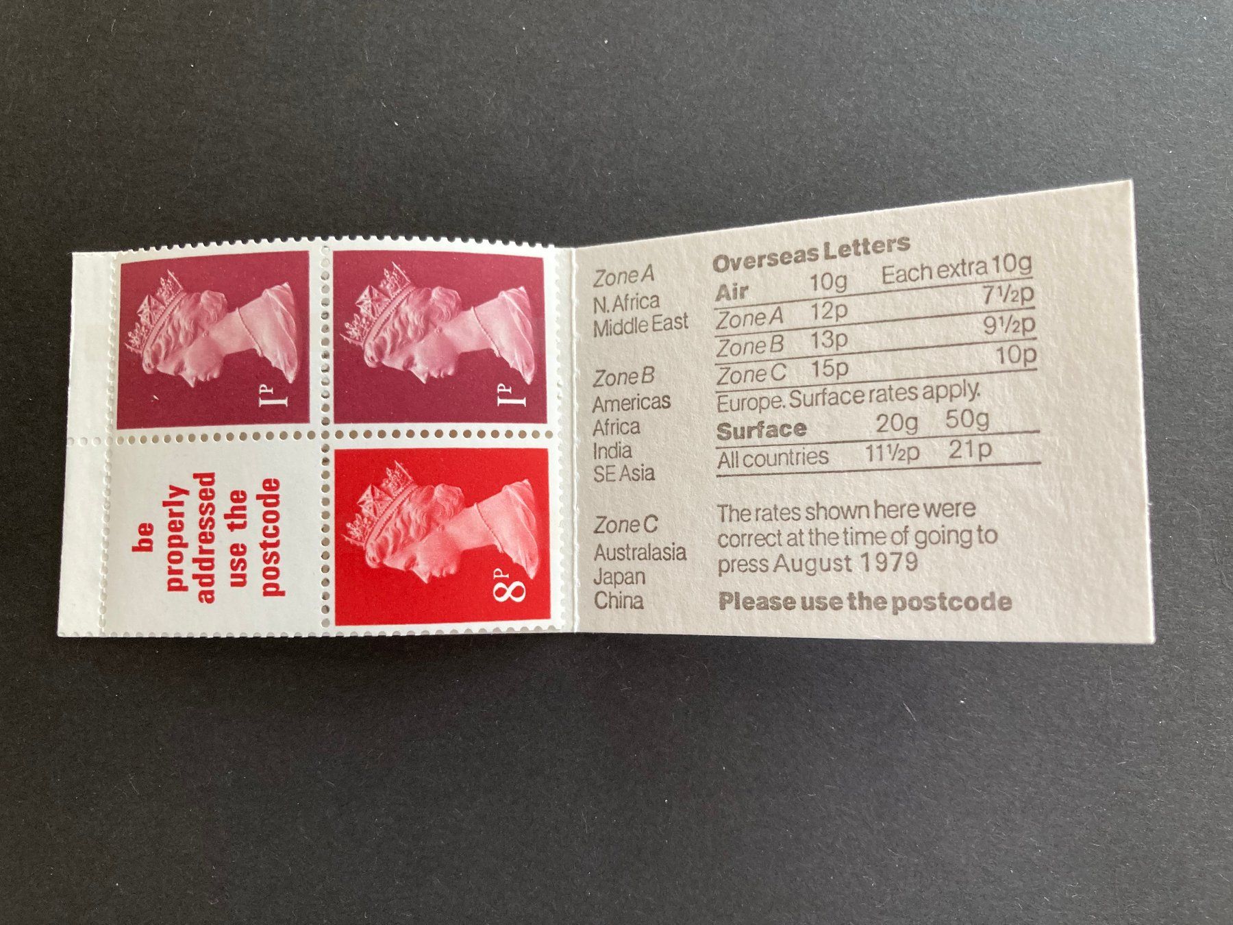 Tutti i francobolli: Markenheftchen Grossbritannien 1979 10p postfrisch** – Nuovo e nell'imballaggio originale da Niederurnen venduto da Alpineyeti 1