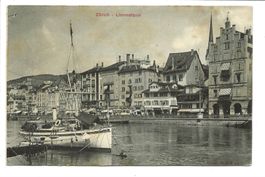 Zürich - Stadt - Limmatquai  Segelschiff  Altstetten 1906/07