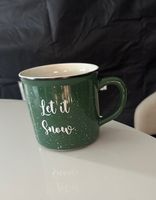 Keramiktasse grün mit Let it Snow