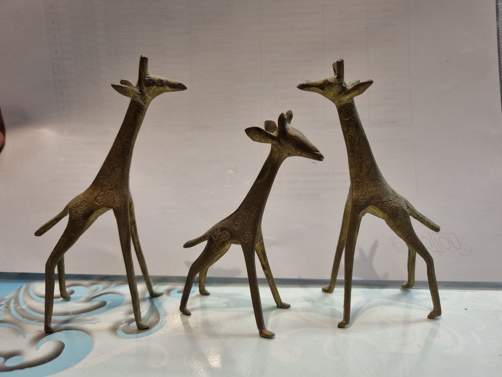 Statuette: 3er Set Giraffen aus Messing, Vintage Deko-Objekte – Usato da Illighausen venduto da Flomi50