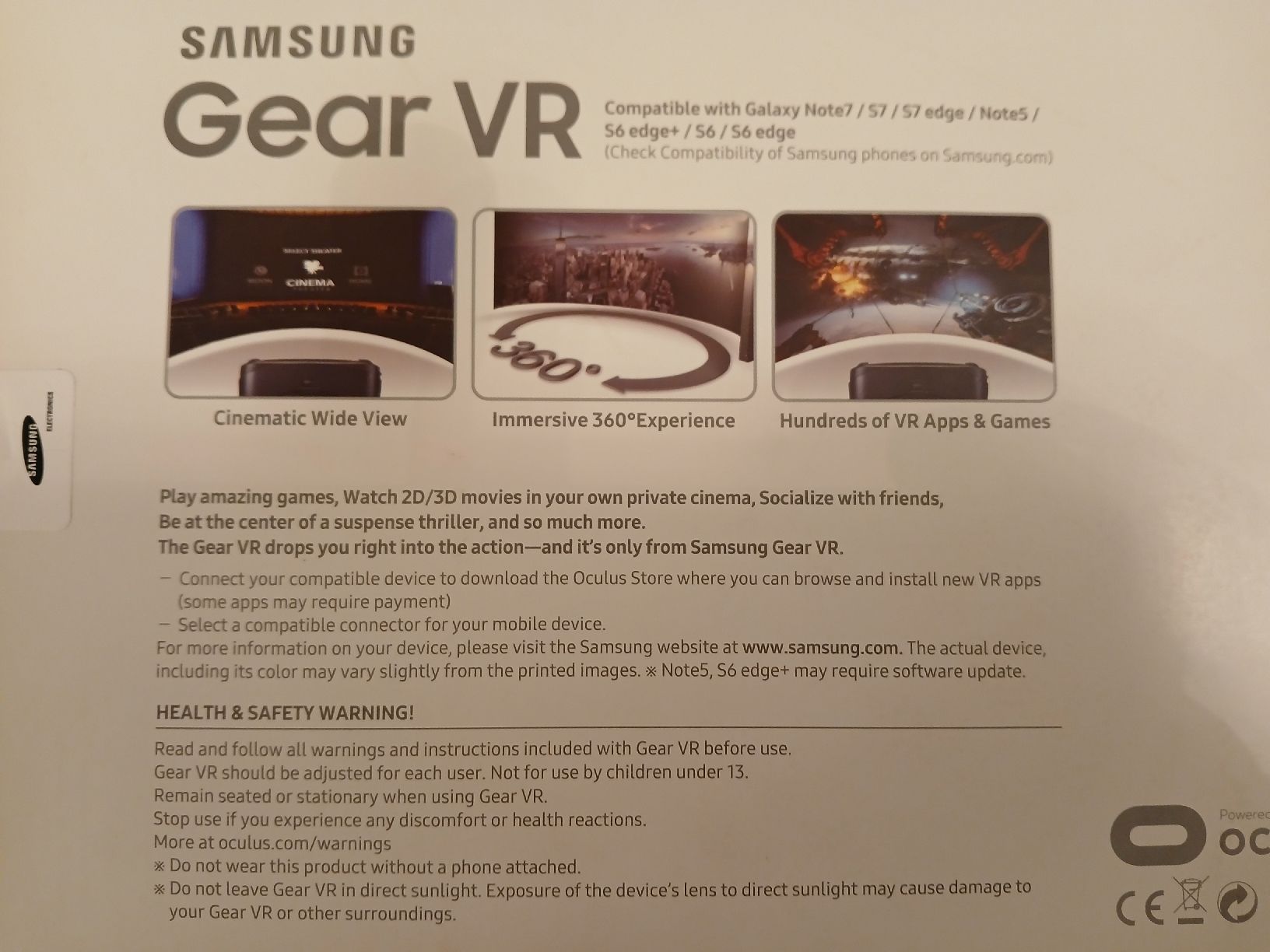 Samsung Casco VR: Samsung Gear VR - Virtual Reality Brille neu – Nuovo e nell'imballaggio originale da Spreitenbach venduto da rab2000 6