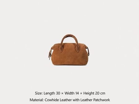 Damen Handtasche Kuhleder Braun – Leder Patchwork – NEU –