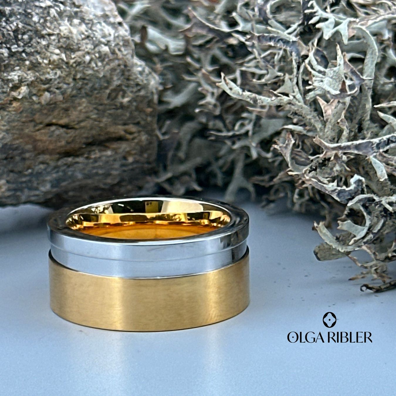 Olga Ribler Anelli: Edelstahl 11 mm Ring bi-color Grösse 59 – Nuovo (secondo la descrizione) da Luzern venduto da Schmuckoutlet 8
