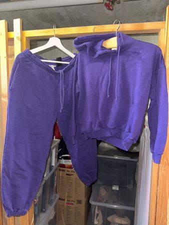 🔥Damen Hoodie und Jogginghose Set Lila Grösse M
