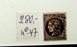 FRANCE  TIMBRE OBLITÉRÉ No 47 COTE 280 EUROS - T75