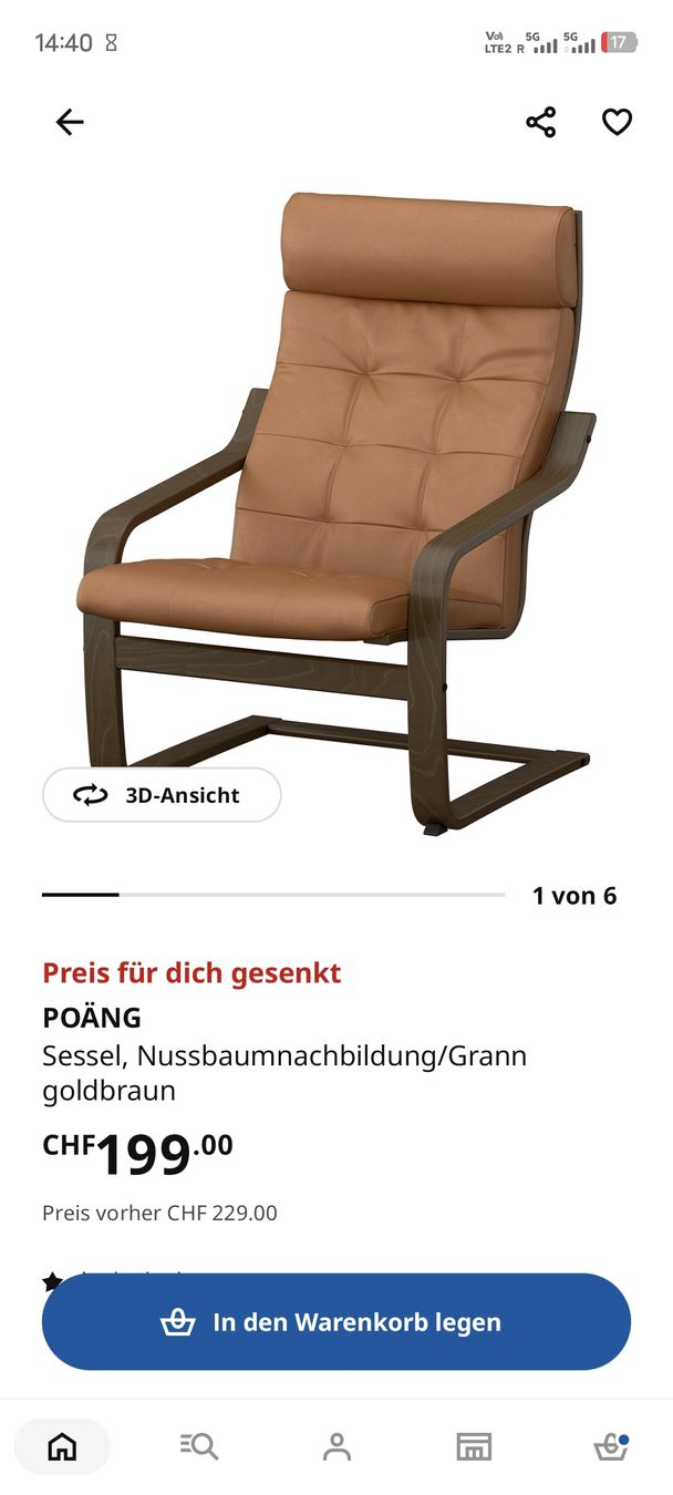 Ikea Poltrone: IKEA POÄNG SESSEL Holz, Leder Braun – Usato da Winterthur venduto da Daniwobistdu 6