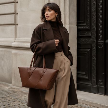 Zara Shopper Schultertasche Tasche braun aus Lederimitat NEU