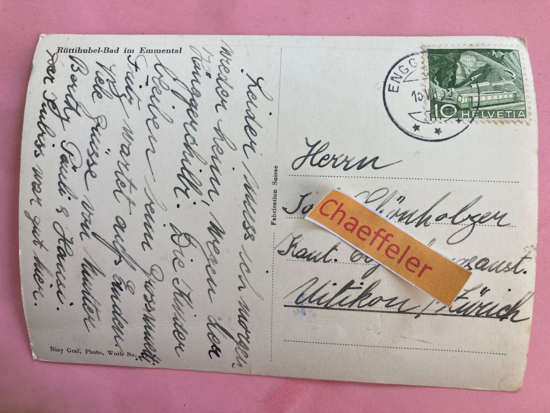Cartes postales: Rüttihubel-Bad im Emmental – D'occasion à Zürich par Chaeffeler 1