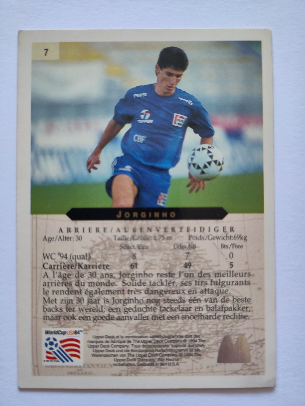 Sammelbilder & Trading cards: Jorghino - Brésil - Carte Upper Deck - World cup 1994 – Gebraucht aus Lausanne von the_p2w5 1
