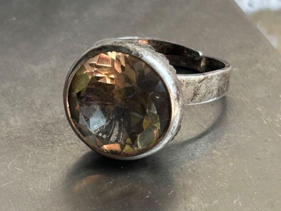 Anelli: Vintage Silberring Rauchquarz, Gr 54 – Usato da Laufen venduto da Bellavitaboom