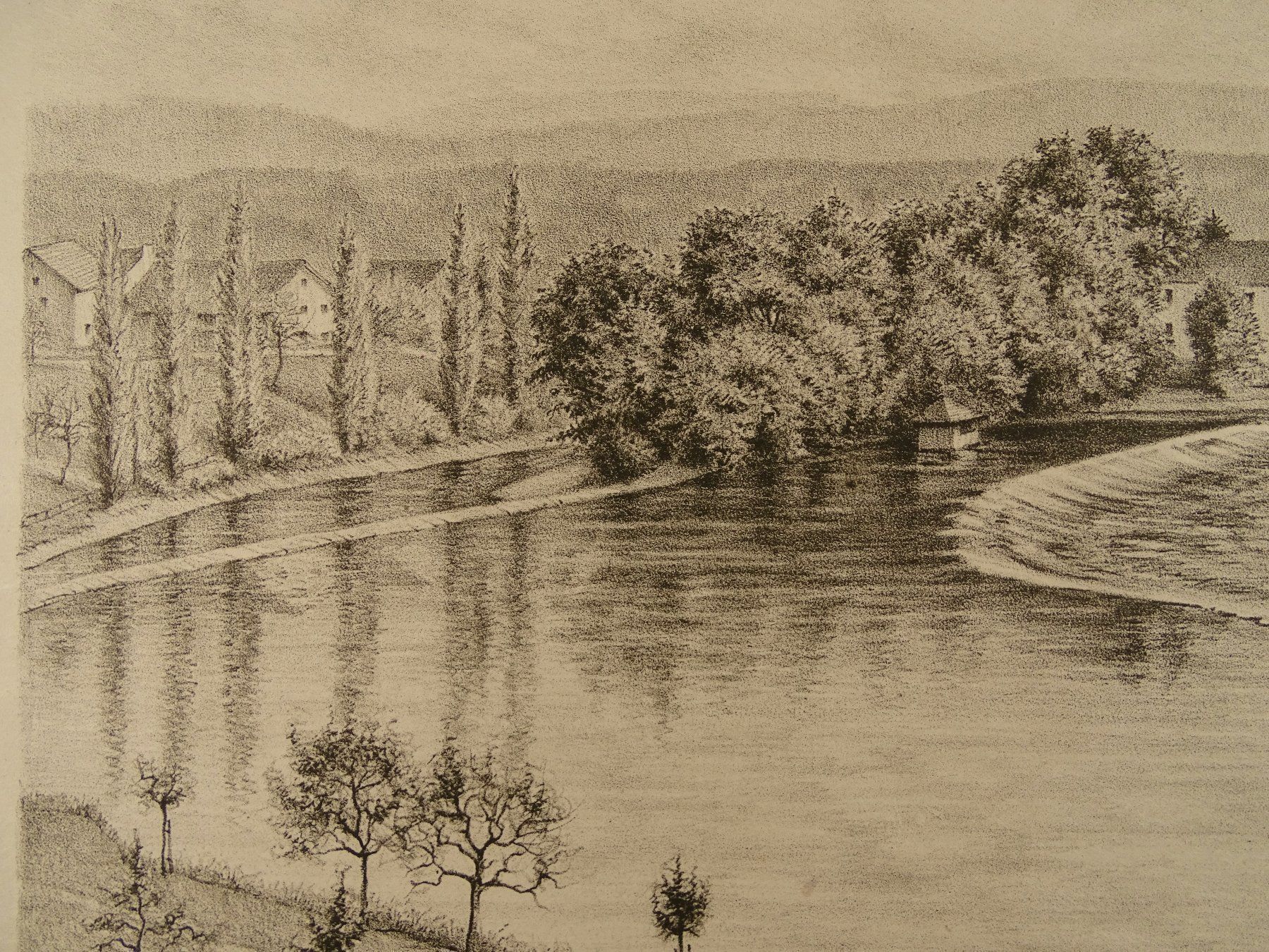 Incisioni: RHEINAU, LITHOGRAPHIE 1938 – Usato da Grüningen venduto da Kartensammler 3