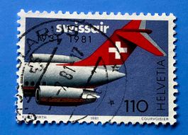 Nr.653   50 Jahre SWISSAIR GESTEMPELT Sonderpostmarken I 