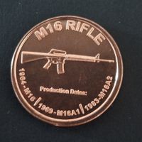 USA 1 Oz .999 Copper, M16 Rifle