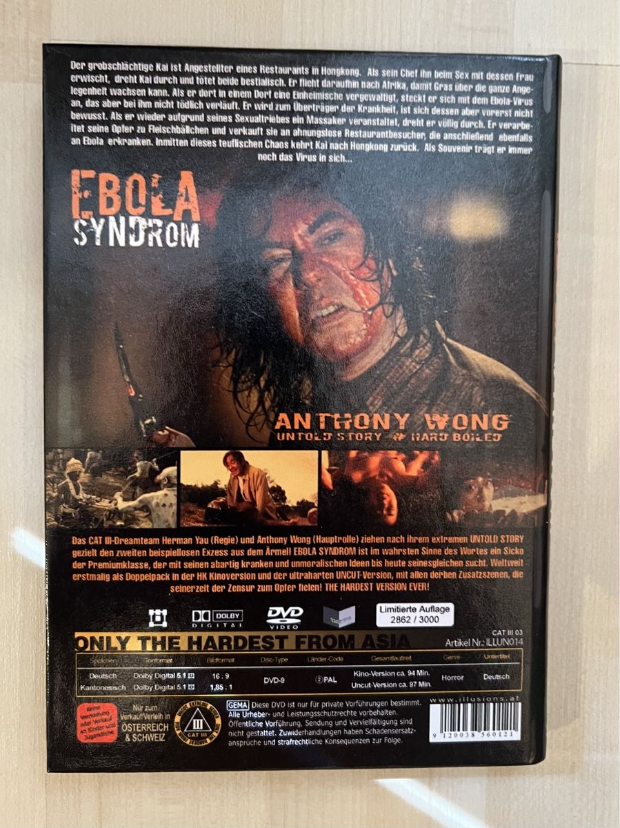 Tutti i DVDs: Ebola Syndrom - Hartbox - CAT III – Nuovo (secondo la descrizione) da Altstätten SG venduto da sheamus 1