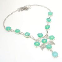 Green Milky Opal Round Shape Gifted Jewelry Necklace 18"