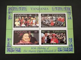 Tansania 1987 - Queen Elizabeth II, 60. Geburtstag ** (E535)