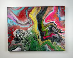 Acryl-Flüssigkeitsmalerei, rechteckig
