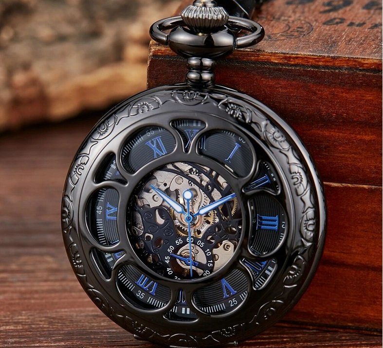 Romano Black Taschenuhr Goldy Montre de Poche Romano Noir