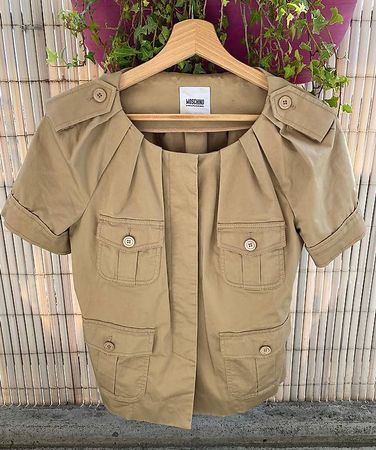 Moschino veste/haut couleur beige khaki - taille 38