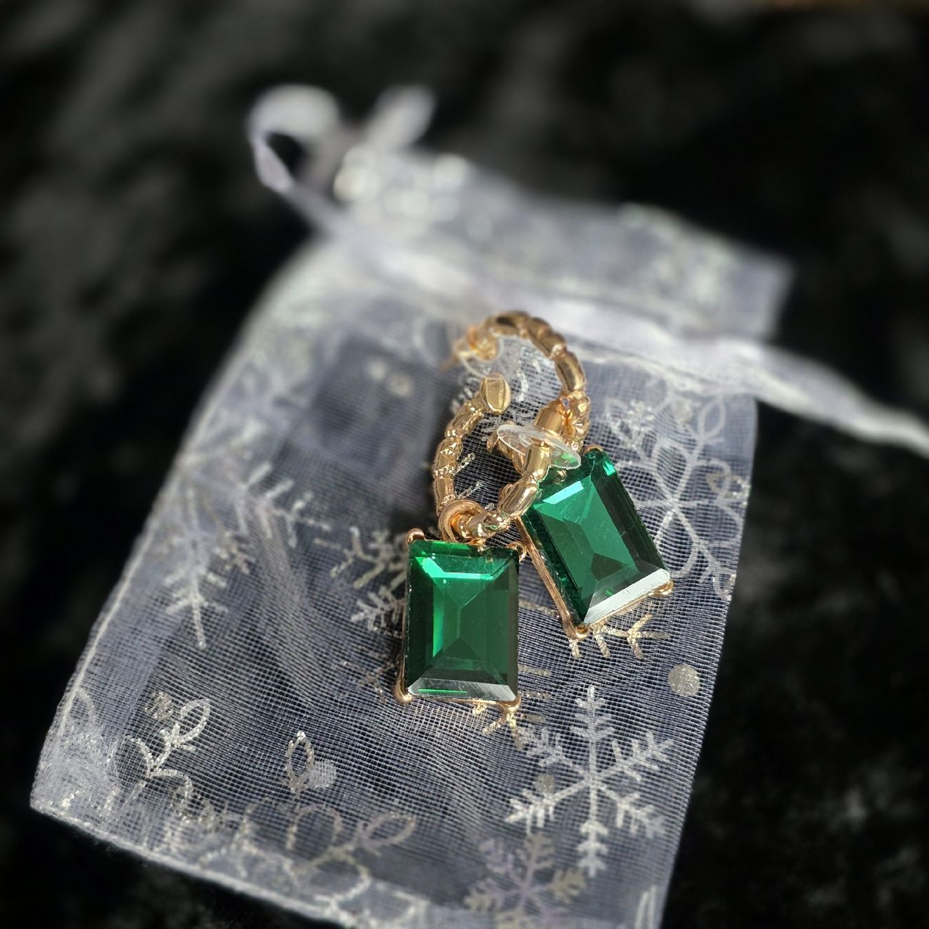 Ohrringe & -stecker: Smaragd Ohrringe, goldfarben, Statement-Schmuck, Neu! – Neu (gemäss Beschreibung) aus Rheinsulz von Gilea 3