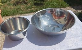 Edelstahlschalen 2er Set - 1 ist  41cm  breit (Gross)