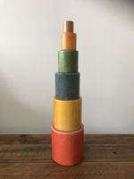 Holzpyramide, Stapelturm, Holzspielzeug vintage