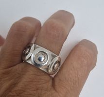 Massiver 925 Silberring – Globus – Grösse 56 – 25,7 g