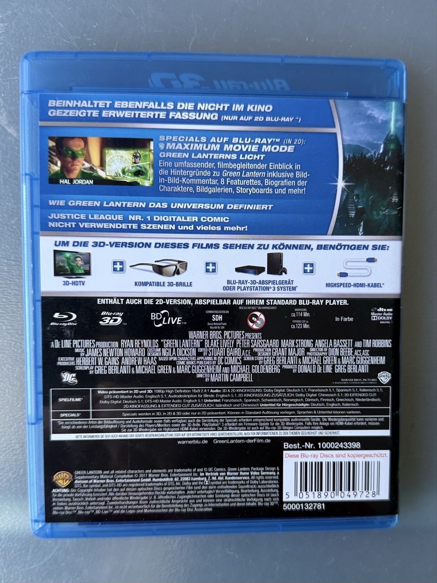 Tous les DVDs: Green Lantern 3D Blu-ray + 2D Blu-ray Disc – D'occasion à Oberried Brienz par Chyara 3
