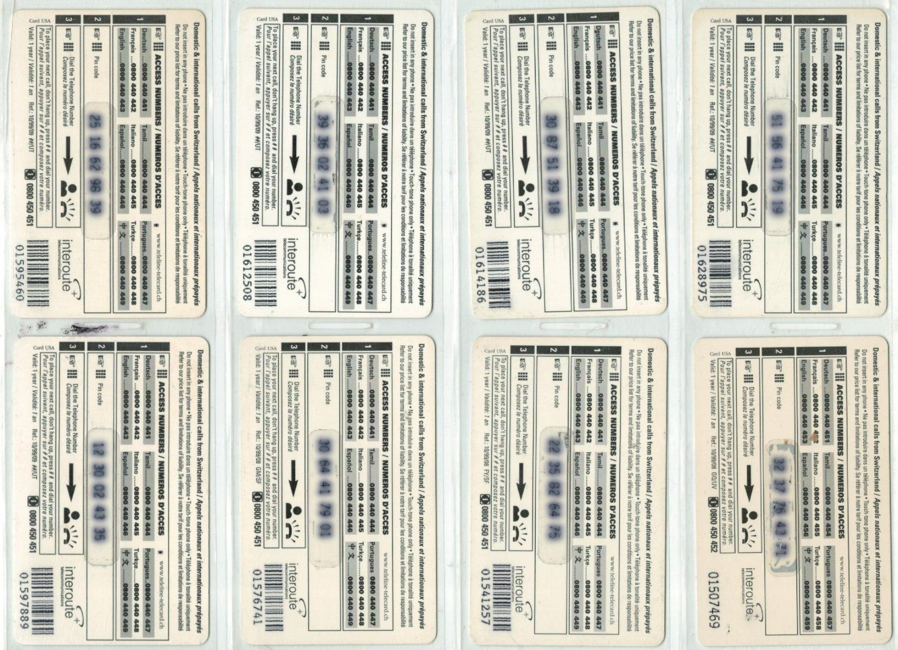 Schede telefoniche: 8 Teleline Telefonkarten – Usato da Zürich venduto da Tolima194 1
