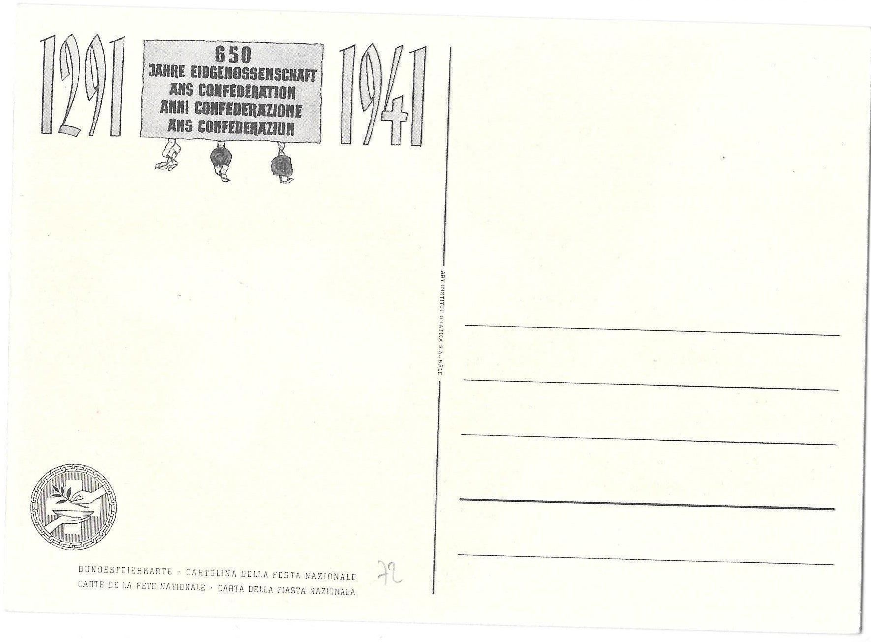 Tutti i francobolli: Bundesfeier-Postkarte Nr. 72 ** 1941 – Nuovo (secondo la descrizione) da Olten venduto da clotaldi 1