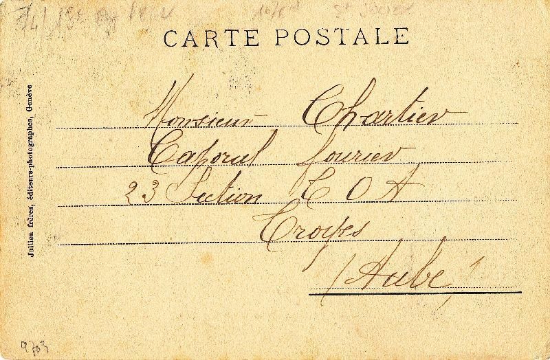Cartoline postali: Saint Cergue - vue Générale + 1911 – Usato da Emmenbrücke venduto da teestube 1