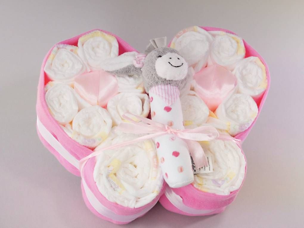 Secchi per pannolini & Pannolini: Windeltorte Schmetterling pink – Usato da Krummenau venduto da jea_9lpz