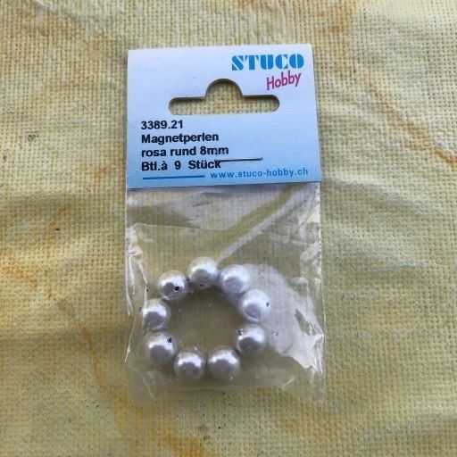 Perle (finte): LOT MAGNETPERLEN ROSA RUND 8MM – Nuovo e nell'imballaggio originale da Ostermundigen venduto da Wyatt-Earp 2