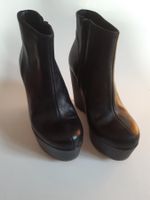 Black real leather Clizia platform boots size 35