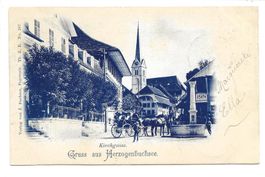 Gruss aus Herzogenbuchsee (BE) Kirchgasse - Kutsche - 1899