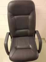 Bürostuhl Leder mit Rollen schwarz