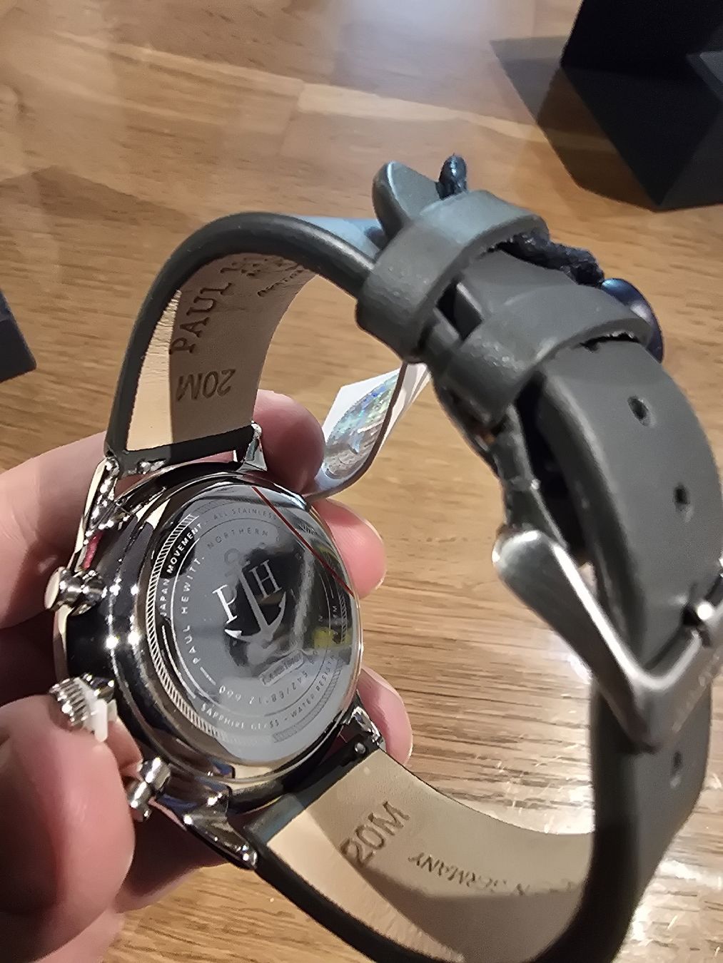 Paul Hewitt Orologi: Paul Hewitt Uhr dunkelgrau mit Lederarmband neu – Nuovo e nell'imballaggio originale da Basel venduto da rev_26s7 5