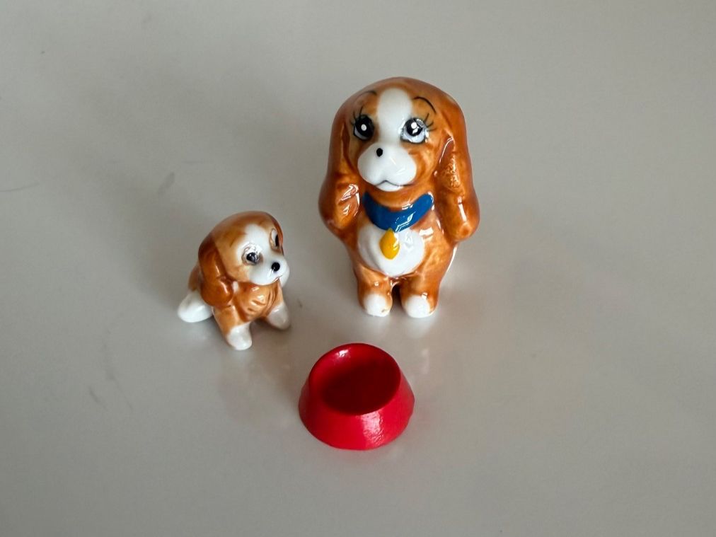 Disney Statuette: 2 Cocker Spaniel + Topf, Disney Hunde Susi + Welpe – Usato da Egg b. Zürich venduto da Mogli93