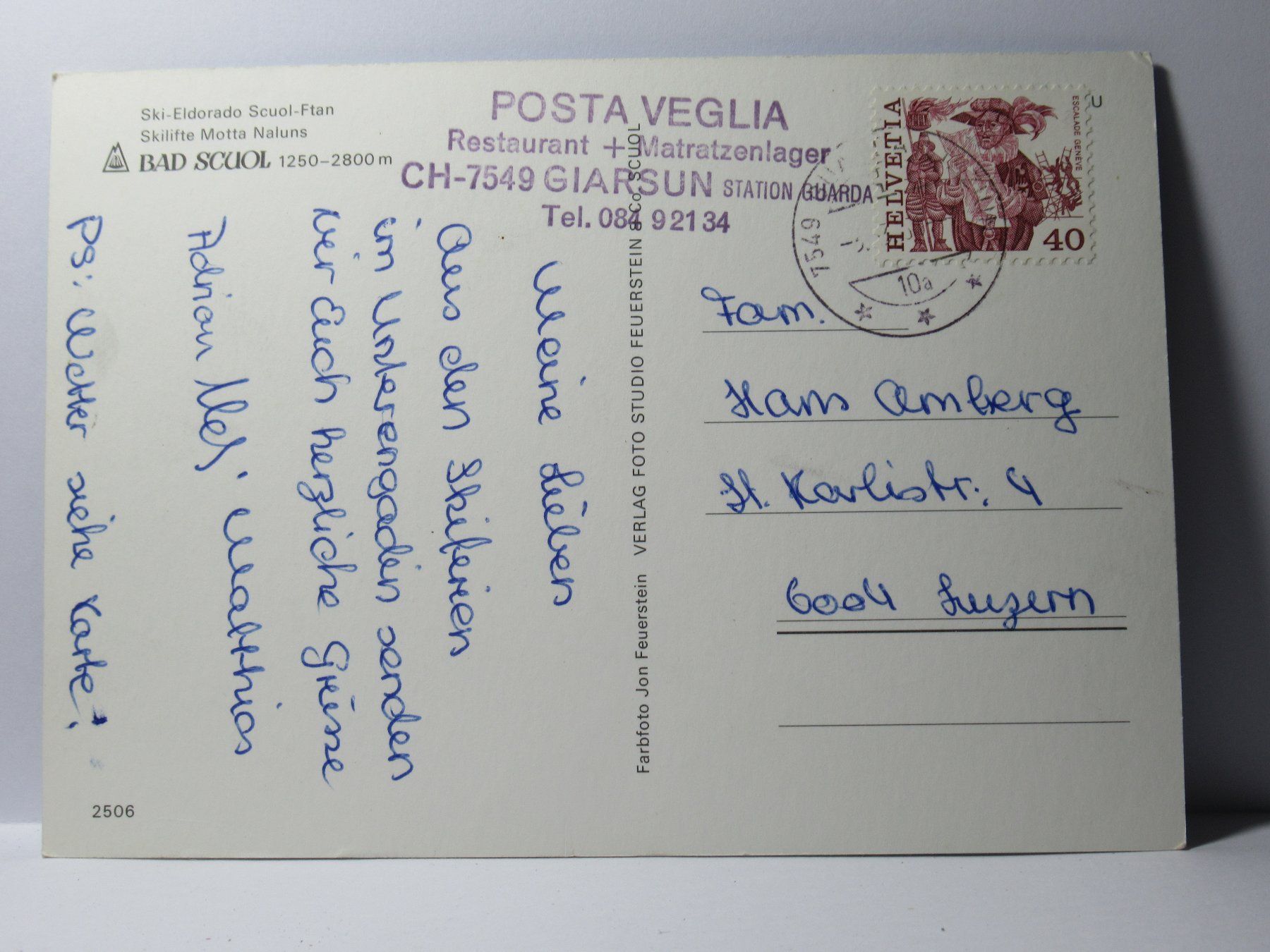 Cartes postales: Bad Scuol  , Ski - Eldorado Scuol - Ftan , Skilifte – D'occasion à Grenchen par Bluemchen1900 1