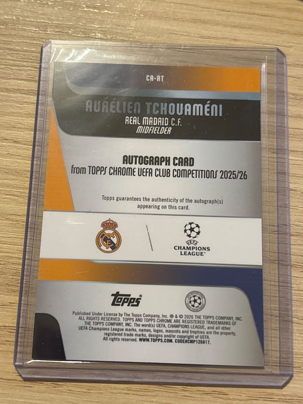 Topps Carte collezionabili: Topps Chrome UCC 25/26 Tchouameni /150 Auto – Nuovo (secondo la descrizione) da Zürich venduto da BVBWINNER 1